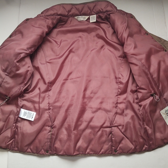 EDDIE BAUER Tan Goose Down Quilted Jacket Size Large - Picture 3 of 14